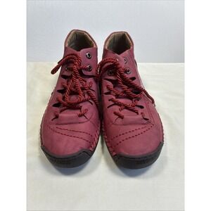Fashion 5 European Style Soft Leather Lace-Up Shoes Size US Mens 7.5 Maroon
